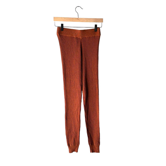 Ronny Kobo Size S Brown Ribbed Jovita Knit Joggers - New